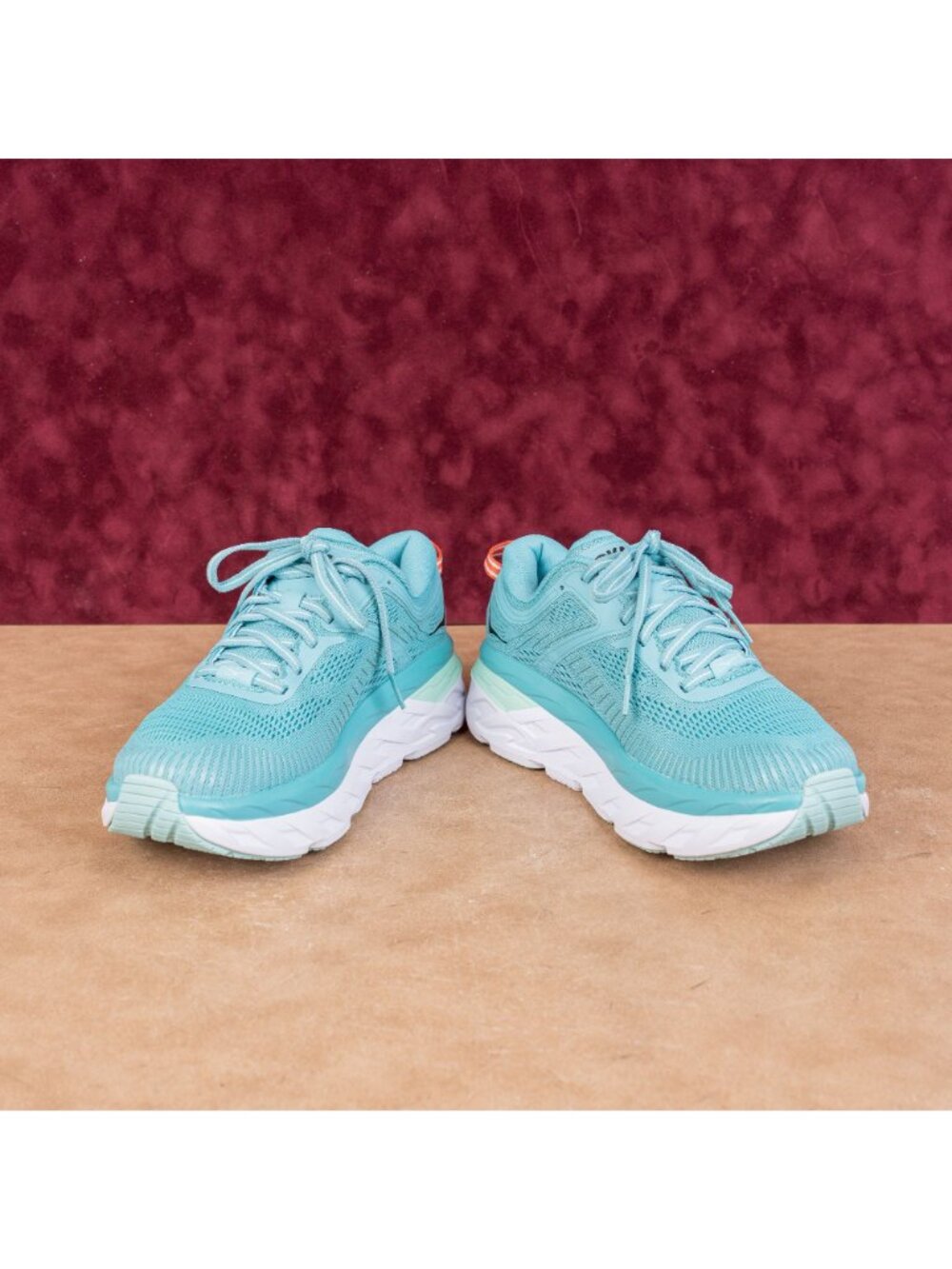Hoka Women Bondi 7 Aqua Fabric Lace-up Running Sneakers sz 7US EUR38.5 - Picture 3 of 7